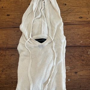 Tahari size small ivory sweater with hood